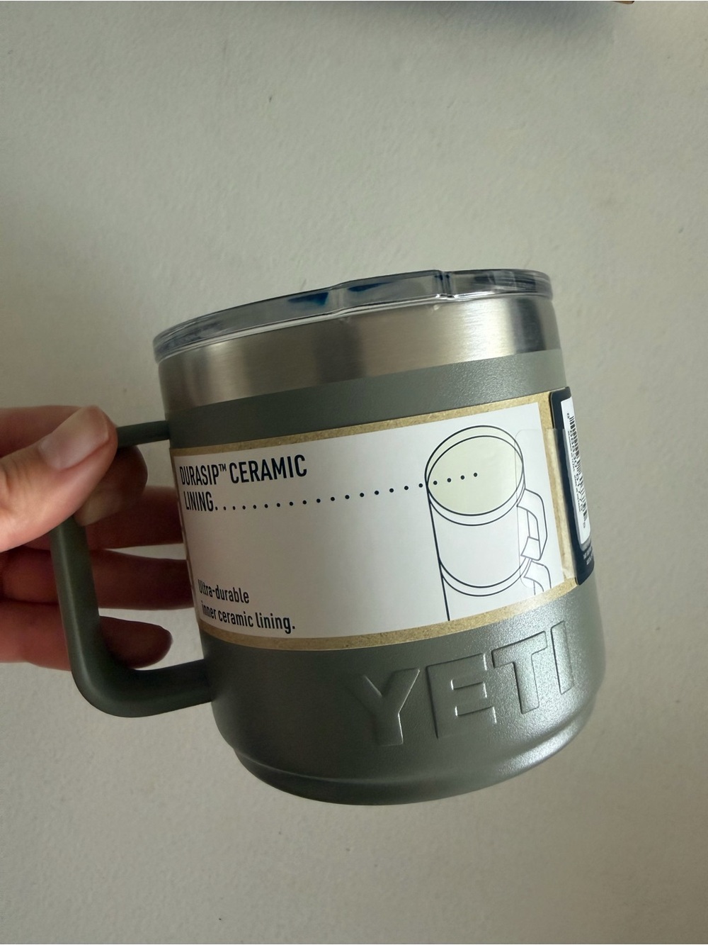 Yeti Green Ceramic-Lined Travel Mug with Handle